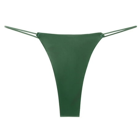 Virmaxy Women s Seamless Cheeky Panties Alluring Underwear Ice Silk Bikini Panties Silky Comfy Yoga Panties Green XL