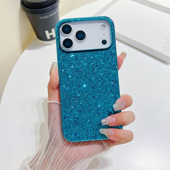 Allytechgroup iPhone 17 Pro Case Glitter, Bling Stylish Case for Girls Women Shockproof Protective Anti-Scratch Luxury Phone Case for Apple iPhone 17 Pro, Blue