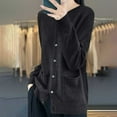thumbnail image 4 of Wowcloth Women's Solid Color Sweater with Pockets, Raglan Sleeve, Button Detail for Casual Fashion and Daily Wear, 4 of 5