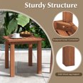 thumbnail image 3 of Topbuy 1PC Patio Hardwood End Table Square Side Table with Slatted Tabletop Small Coffee Bistro Table Indoor Outdoor Side Table, 3 of 9
