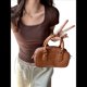 thumbnail image 3 of Camiseta Interior de Cuello Cuadrado para Mujer (2025), Corta y Hombros Rectos, Ajustada. Color Café XL, 3 of 9
