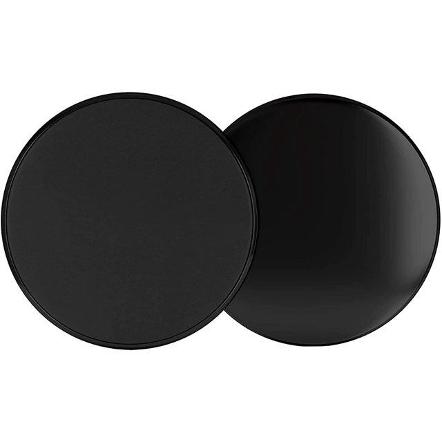 Discos deslizantes Core Sliders - Uso de doble cara en alfombras o pisos de madera dura - Equipo de fitness (2 piezas, negro) TUNC Sencillez