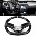 thumbnail image 2 of Ikon Motorsports Steering Wheel Bodykit Replacement Compatible With 2010-2014 Ford Mustang Carbon Fiber & Alcantara White Stitch & Indicator 2011 2012 2013, 2 of 8
