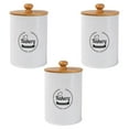 thumbnail image 1 of Juego de 3 botes herméticos para azúcar, té y café. Recipientes de almacenamiento de alimentos para la cocina. B blanco, 1 of 9