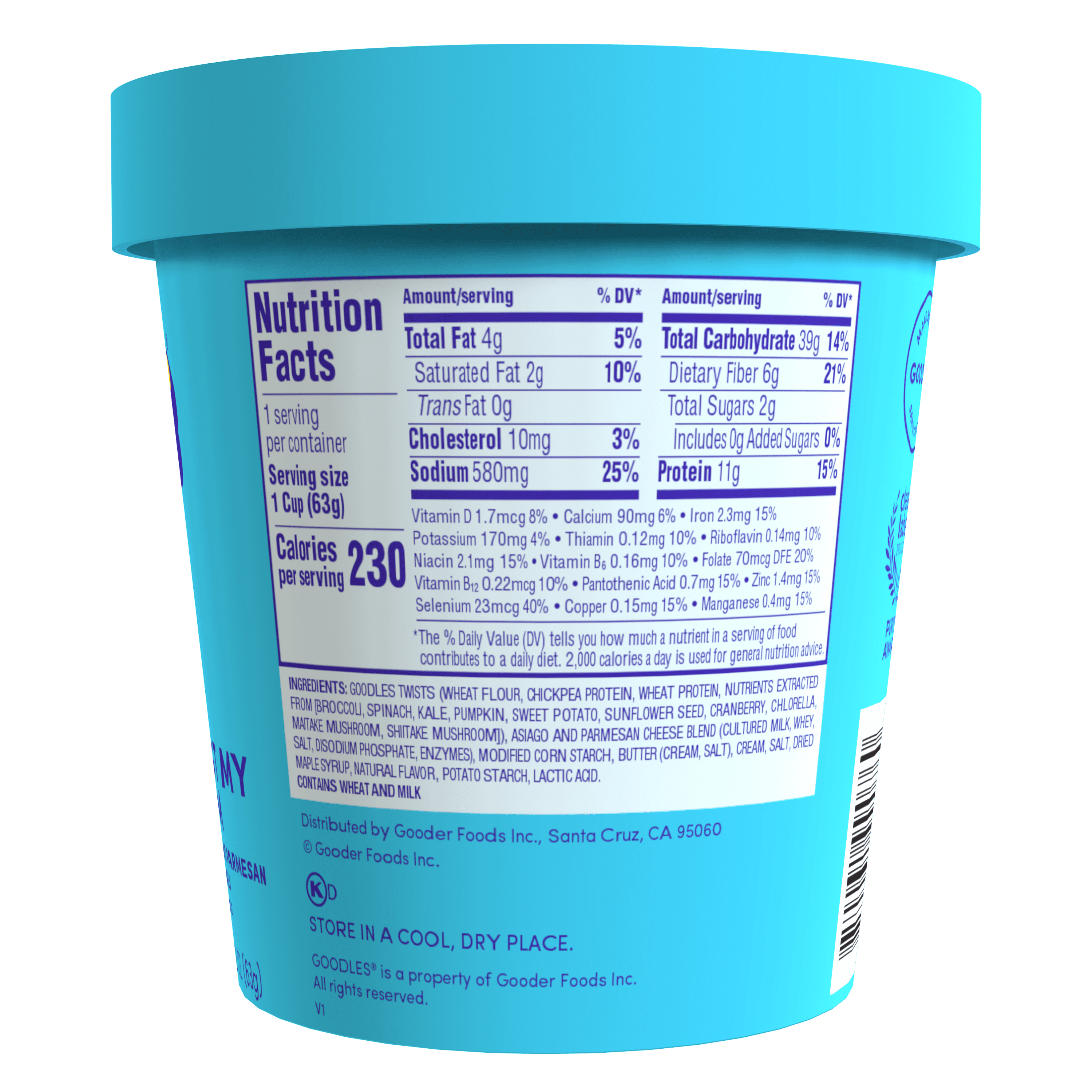 Goodles Mac & Cheese Twist My Parm Microwaveable Cup; Shelf Stable-2.2oz