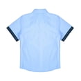 thumbnail image 4 of Lejafay Kids Boys Casual Short Sleeve School Shirts Turndown Collar Button Closure Polka Dots Print Blue 120, 4 of 5