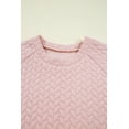 thumbnail image 3 of Delicacy Braided Texture Ruffle Hem Top Drawstring Loose Pants Set, 3 of 13