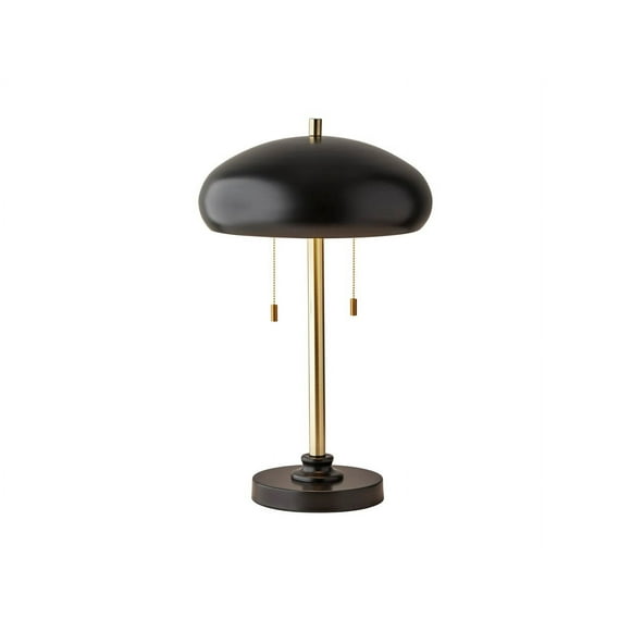 Adesso Home 1562-21 Cap 23" Black & Antique Brass Dome Shade Table Lamp