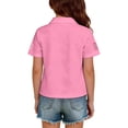 thumbnail image 7 of CCRFTGI 4th of July Pique Polo Shirts for Boys Girls Patriotic 250 Anniversary USA Flag Quick Dry School Uniform Shirts for Kids Summer Lapel Collar T Shirt Short Sleeve Shirt Pink 5-6 Years, 7 of 7