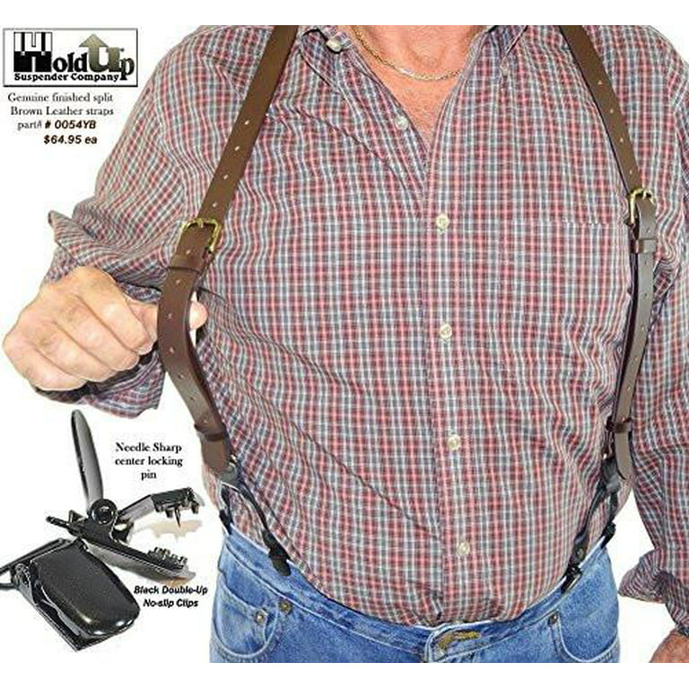 Hold-Ups Brown Bonded Leather 1 Belt Strap Men's Suspenders –  Holdup-Suspender-Company