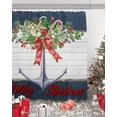 thumbnail image 3 of Christmas Shower Curtain Nautical Anchor Berry Shower Curtains for Bathroom Decor Wood Grain for Christmas Decoration Bath Curtains Sets with Hooks Waterproof 72" W x 72" L, 3 of 6