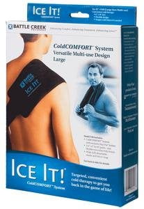 Ice It! Deluxe Wrap System With Cover And Strap By Battle Creek Equipment Cold Pack 6 Inchesx18 Inches Size by Battle Creek Equipment