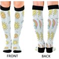 thumbnail image 2 of FREEAMG Rainbow Compression Socks for Men & Women Knee High Stockings for Running, Sport, Hiking & Travel, 2 of 7