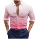 thumbnail image 3 of Blusa y camisa de manga larga con cuello vuelto para hombre, estilo casual, a la moda, con botones estampados, blusa de manga larga con cuello vuelto, camisetas de poliéster para hombre, 3 of 5