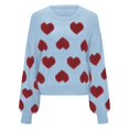 thumbnail image 2 of Women's Button Pullover Men Valentine's Pales Day Cute Love Pattern Knit Sweater Soft And Smooth Beautiful Sweater Lightweight Sweater Women Fall Sweaters Men Lifeguard Quarter Zip Pullover, 2 of 8