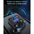 thumbnail image 3 of Transmisor FM Bluetooth para Coche con Manos Libres, Cargador Dual USB y Monitor de Voltaje, Adaptador MP3 con Cancelación de Ruido CVC para iPhone, Samsung y Más, 3 of 7