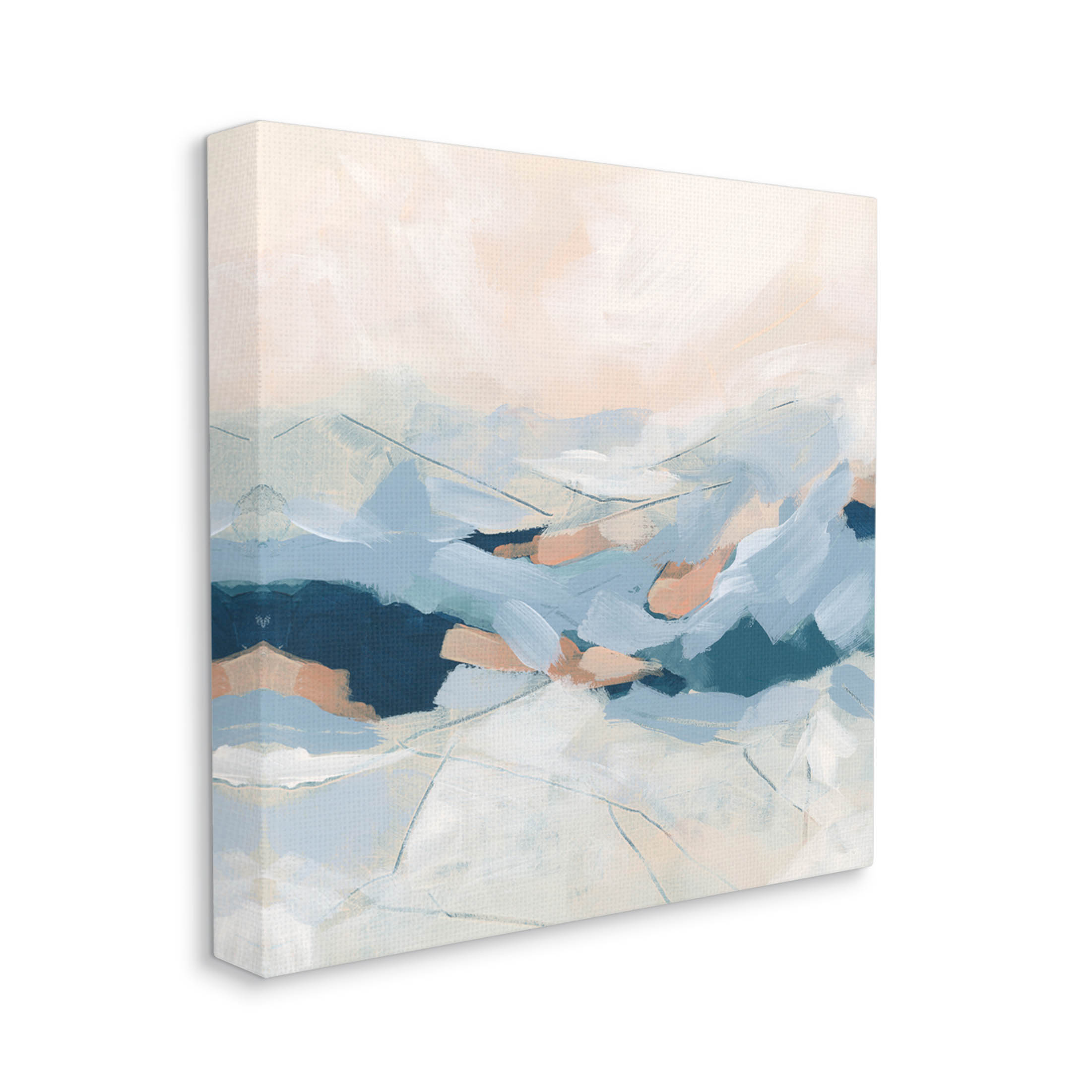 Stupell Industries Modern Brushed Mountain Landscape Painting Gallery Wrapped Canvas Print Wall Art, Design by June Erica Vess
