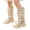 White, variant on Cethrio Little Girls Riding Boots, Casual Lace-up Non-Slip Breathable Mid Calf Boots White Size 13(Little Kids)
