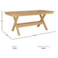 thumbnail image 4 of DuroGreen Crossbase 7-Piece 72" Rectangular Outdoor Dining Set, 1 Dining Table/6 Chairs Made With All-Weather Tangent Sustainable Lumber, High End Patio Furniture, Easy Assembly, Natural Teak, 4 of 5