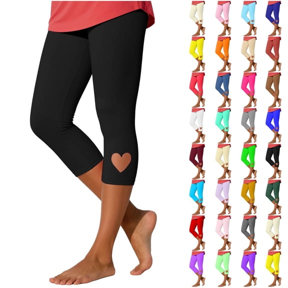 Women's High Waisted Yoga Pants, Heart Shaped Hollow Out Capri Leggings, 7/8 Length Workout Running Pants, Stretchy Comfort Gym Tights for Women-Beige