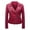 Red, variant on qucoqpe Women's Faux Leather Motorcycle Jacket Slim Short Biker Coat on Clearance