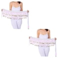 thumbnail image 3 of Qarigey Bufanda de cadera ligera portátil y duradera mezclada para ajuste automático de cintura de danza del vientre blanco blanco 2Conjunto, 3 of 6