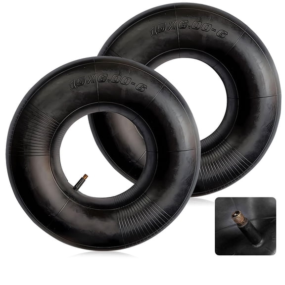 Ikaufen Pair of 15x6.00-6 Lawn Mower Tire Inner Tubes 15X6-6, 15X6x6, 15/6x6 TR13 Valve