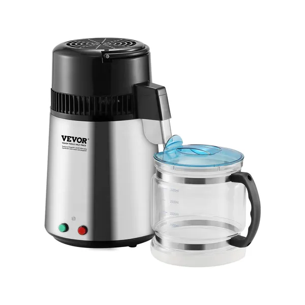 4L 1.05 Gallon 750W Stainless Steel Water Distiller Purifier Machine For Home Countertop