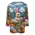 thumbnail image 5 of HAVUITYY Easter Printed Women's Sweaters, 3/111 Sleeve Crew Neck Womens Tops, Spring Going Out Easter Shirts for Women Wear & Gifts, 5 of 5