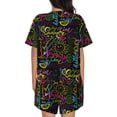thumbnail image 3 of Bixox Women's Color Summer Printed Pajama Set 2 Piece Lounge Set Top and Shorts Soft Pajamas, Shorts with Pockets, 3 of 7