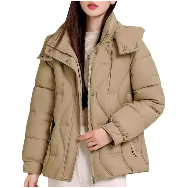 AherBiu Manteau Matelassé Grande Taille pour Femme, Léger, Tendance, Décontracté, Doudoune, Manteaux d'Hiver Chauds
