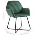 thumbnail image 4 of vidaXL Dining Chairs 6 pcs Green Velvet, 4 of 5