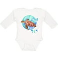 thumbnail image 3 of Inktastic Vero Beach, Florida Swimming Sea Turtle with Bubbles Boys or Girls Long Sleeve Baby Bodysuit, 3 of 5