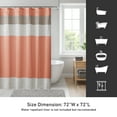 thumbnail image 5 of Madison Park Coral Faux Silk Shower Curtain, Striped Lightweight Bath Curtain Decor, Pink Curtain for Bathroom, 72"x72", 5 of 6