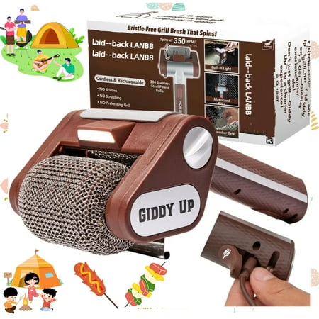 2025 NEW_ Giddy_Up_Grill Cleaner AS-SEEN-ON-TV! – Cordless Rechargeable BBQ Tool with 350 RPM Stainless Roller LED Light – Safer Deep Cleaning Supports Nighttime Barbecue Cleaning 2025 NEW_ Giddy_Up_Grill Cleaner AS-SEEN-ON-TV! – Cordless Rechargeable BBQ Tool with 350 RPM Stainless Roller LED Light – Safer Deep Cleaning Supports Nighttime Barbecue Cleaning