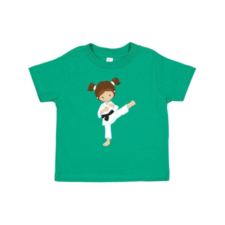 

Inktastic Karate Girl Cute Girl Brown Hair Black Belt Gift Toddler Toddler Girl T-Shirt