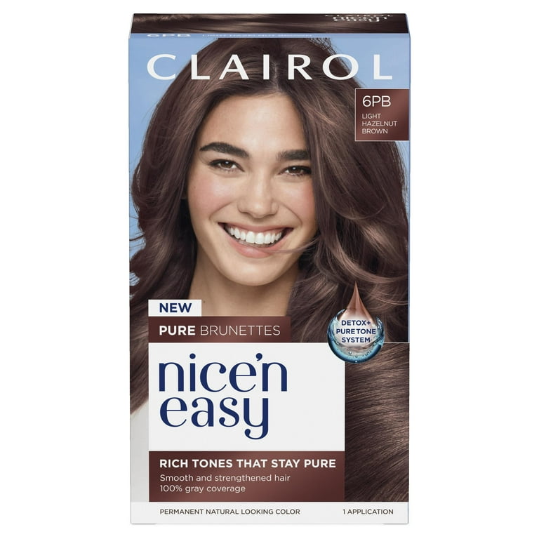 Clairol Nice'n Easy Pure Brunettes Permanent Hair Color Creme, 6PB