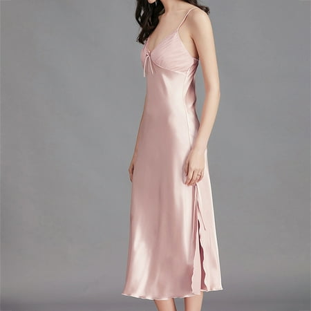 

Liveday Women s Satin Silk Nightdress Spaghetti Sling Strap Sleeveless Nightgowns
