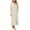 Beige, variant on Miqool Cable Knit Fleece Nightgown for Women V Neck Cozy Plush Long Sleeve Warm Sleep Dress with Pockets