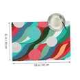 thumbnail image 3 of DouZhe Polyester Set de 4 Sets de Table, Rétro Vagues Pois Motif Résistant à la Chaleur Place Mats pour Table à Manger, 12 "x 18", 3 of 6