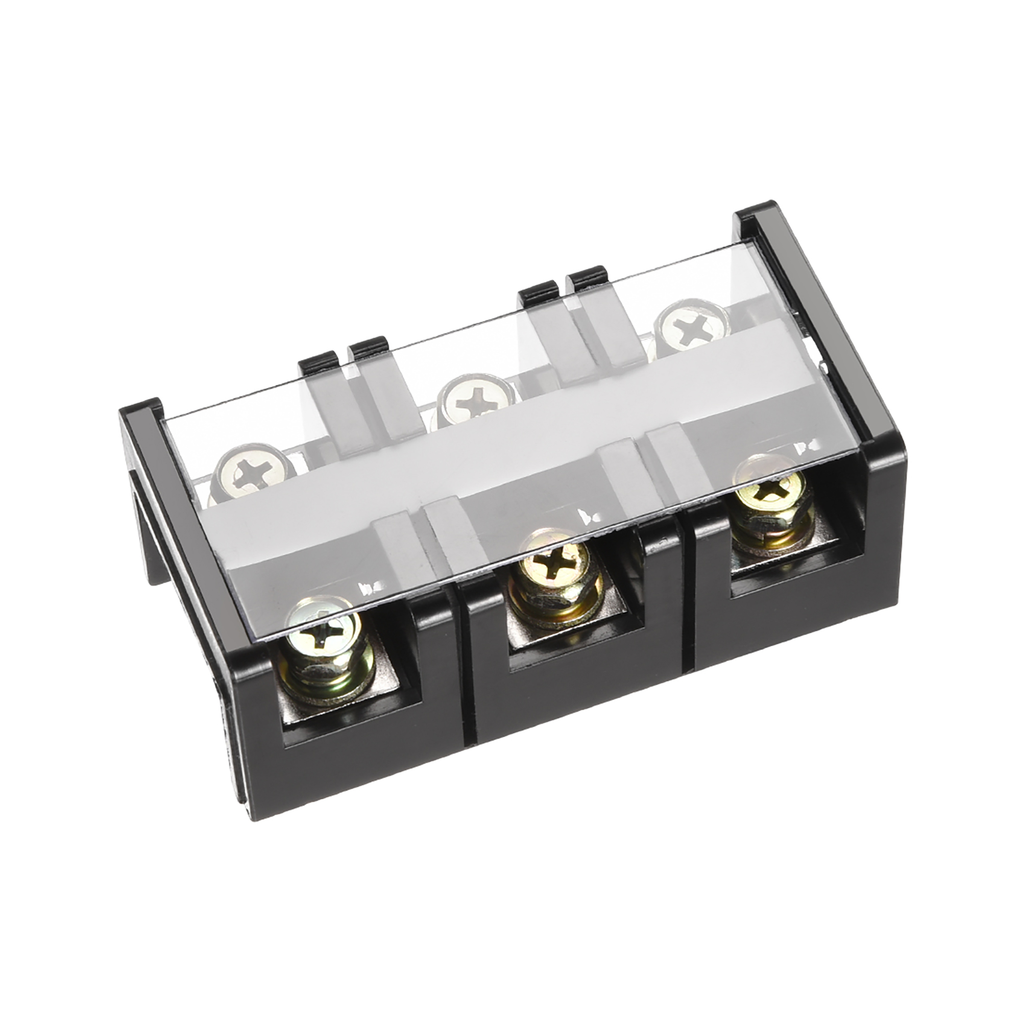 Barrier Terminal Block 600V 60A 3 Positions Dual Row Screw Terminals