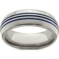 thumbnail image 1 of Titanium Triple Groove Blue Anodized 8mm Band, 1 of 6