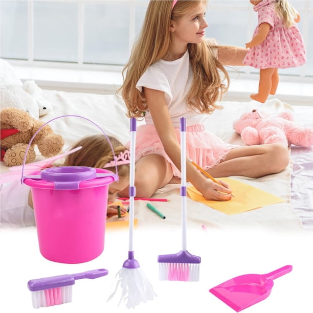 Wweixi Enfants Nettoyage Jouet Ensemble Enfants Ménage Outils Brosse à Balai Seau Enfant Apprentissage Cadeaux