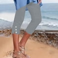 thumbnail image 4 of BLVB Women Capri Pants Stretch Comfy Capri Leggings Elastic Waist Casual Summer Ladies Pull on Capris, 4 of 7