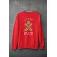 thumbnail image 5 of Old Glory Mens Christmas Gingerbread Man Let's Get Baked Long Sleeve Sweatshirt, 5 of 6