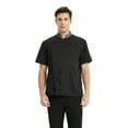 thumbnail image 3 of TOPTIE Unisex Short Sleeve Chef Coat Jacket, Black with Gray Collar, 3 of 8