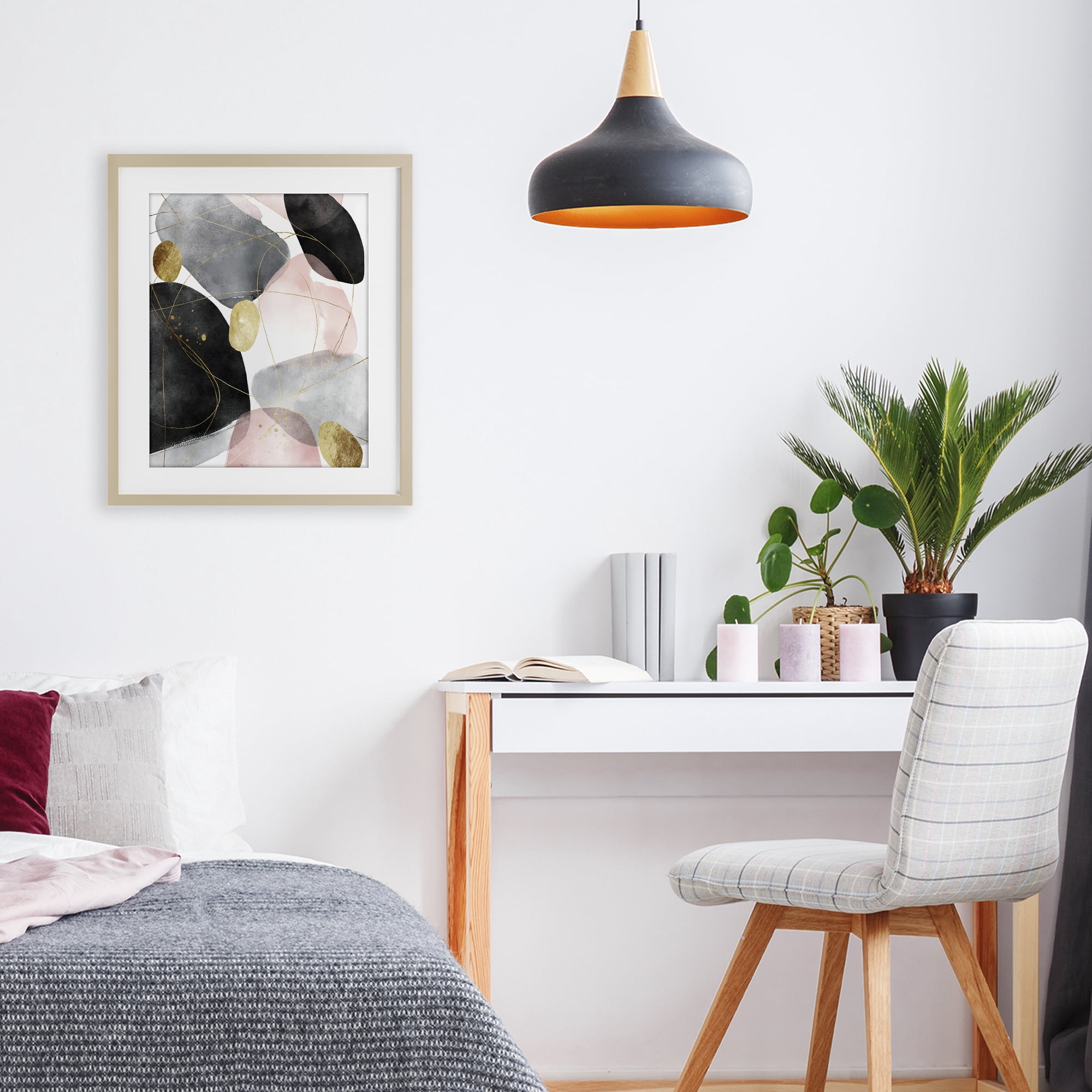 Stupell Industries Gilded Echoes Shapes Birch Framed Print Under Glass, design by Svetlana Aleynikova