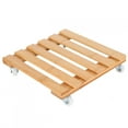 thumbnail image 4 of Flower Pot Rolling Tray,Bamboo Movable Potted Plant Flower Pot Caddy Plant Standwith Wheels Unbeatable Value, 4 of 8
