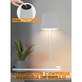 thumbnail image 3 of Lampara de Mesa LED Inalámbrica, Lámparas de Escritorio Tactil Recargable, 3 Modos de Iluminación, Brillo Ajustable, Lampara de Buro Desmontable para Restaurante/Cafetería/Bar/Hogar, IP54, Blanco, 3 of 9