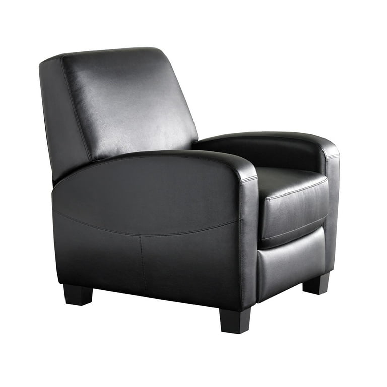 Free Shipping Mainstays Modern Faux Leather Home Theater Recliner Chair Black Walmart
